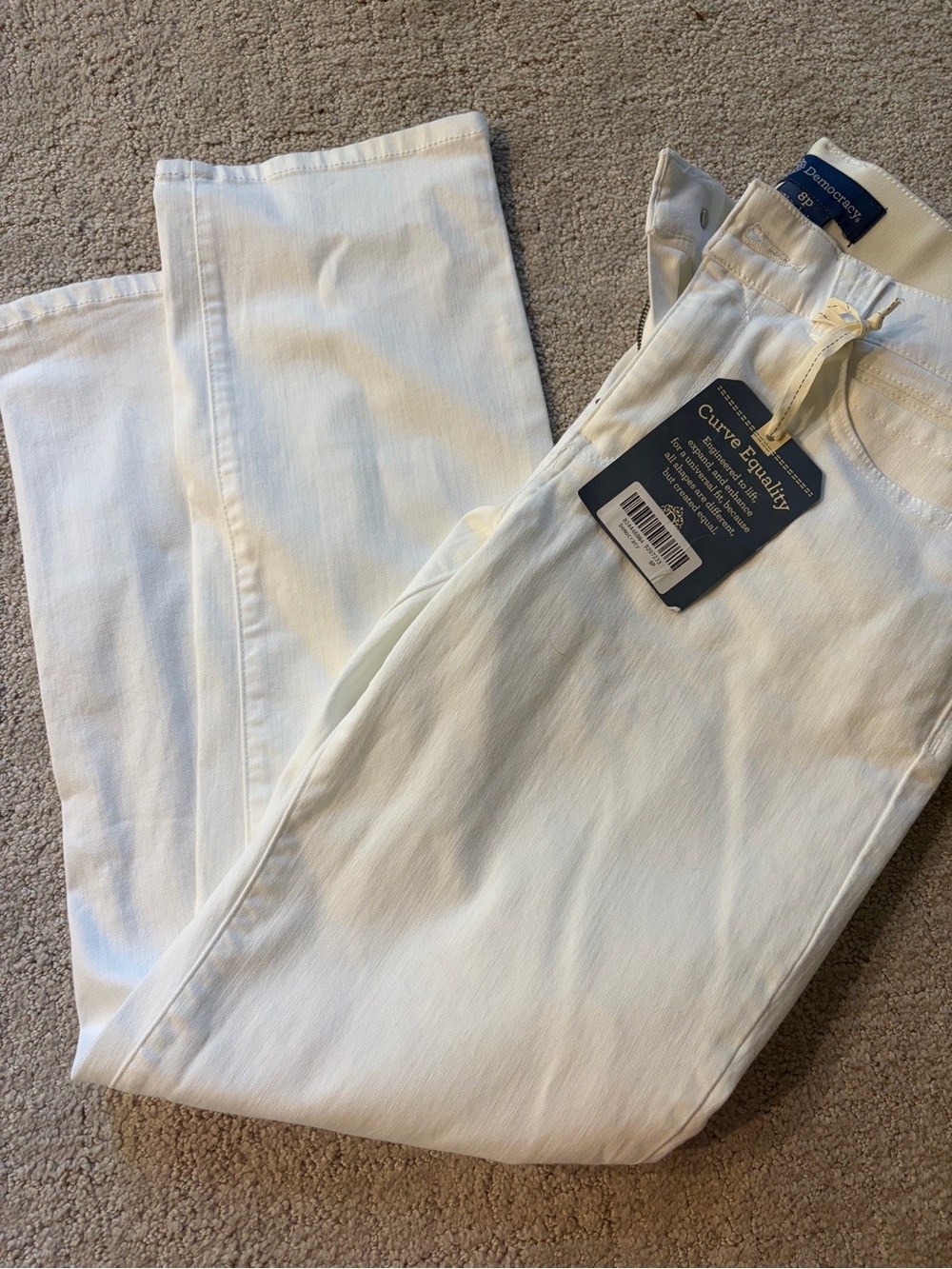 Democracy White Straight Leg Jeans